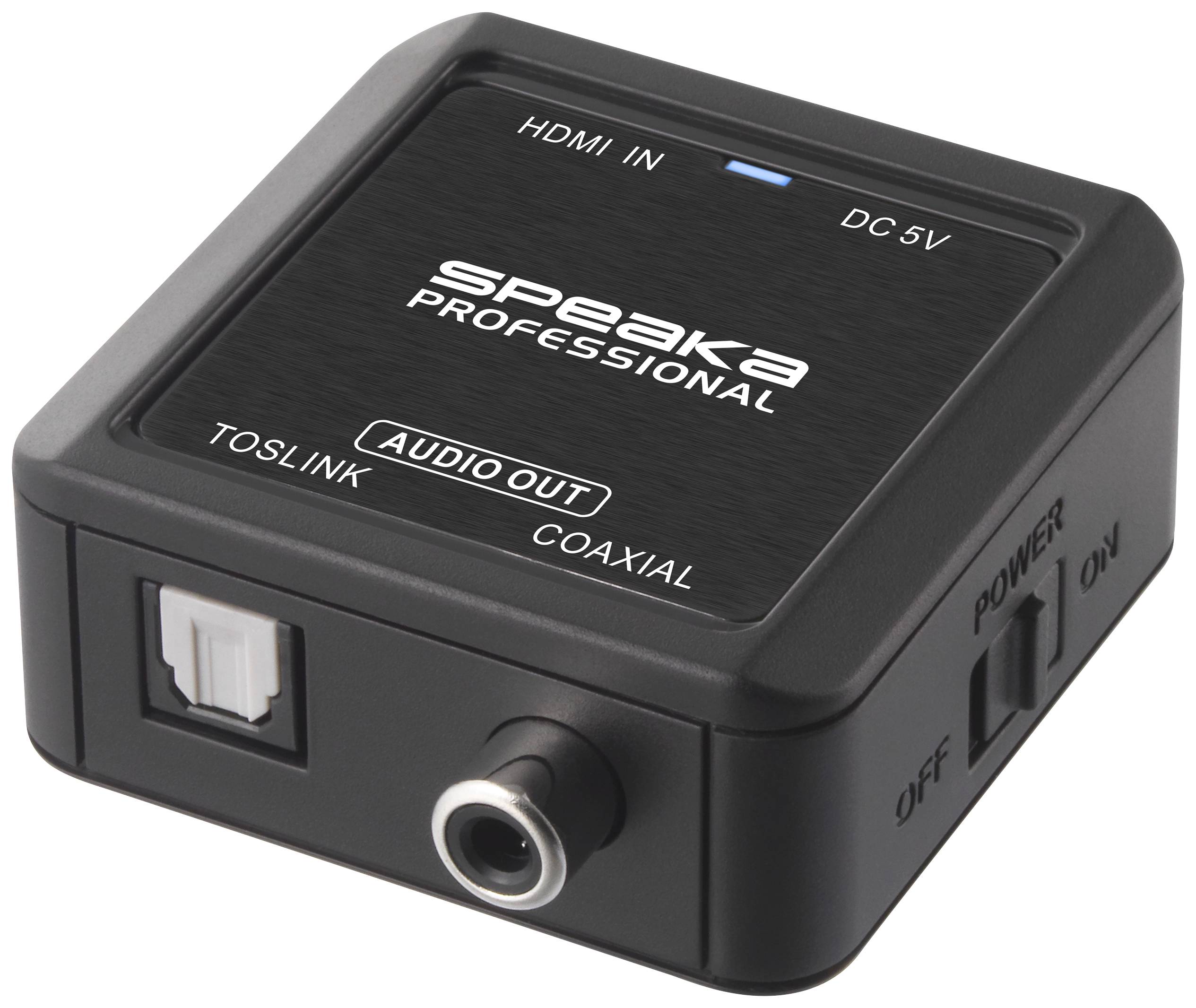 konwerter HDMI, S/PDIF, Toslink/optyczne SpeaKa Professional SP-10094288, [1x złącze żeńskie HDMI - 2x złącze żeńskie ko - obrazek 1