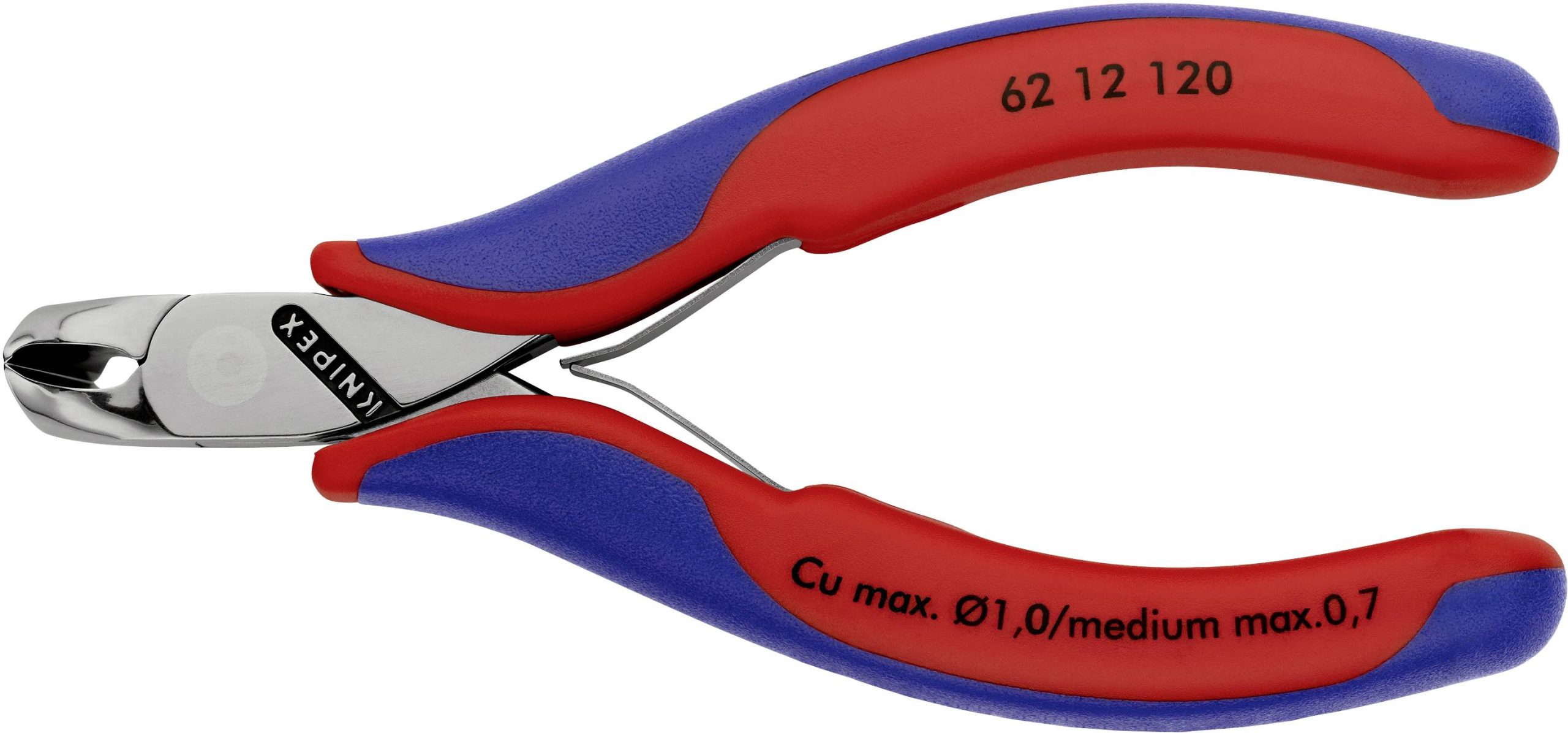 Szczypce skośne Knipex 62 12 120, 120 mm, 58 HRC, dla elektroników i mechaników - obrazek 1