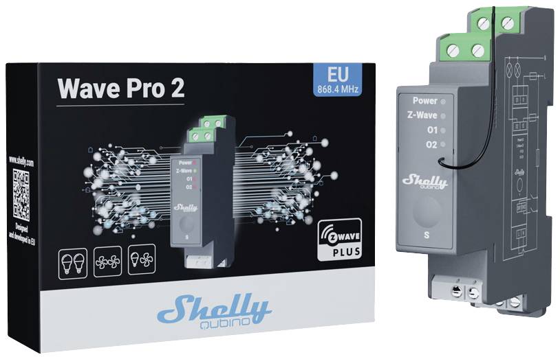 Shelly Shelly Qubino Wave PRO 2 Przekaźnik na szynę DIN Z-Wave - obrazek 1