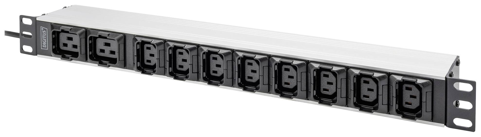 Digitus DN-95427 19 cal Listwa złączy wtykowych do szafy serwerowej 1 U Złącze żeńskie IEC C13 10A Pasuje do głębokości - obrazek 1