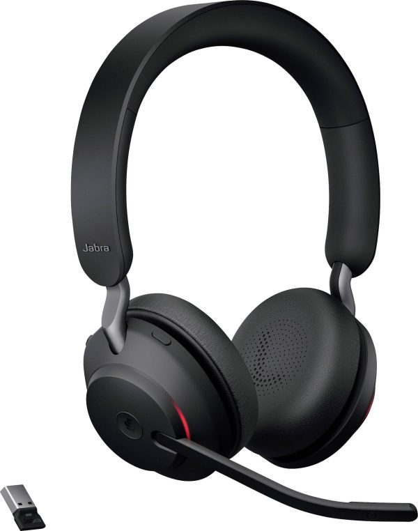 Jabra Evolve2 65 MS Słuchawki nauszne Bluetooth stereo czarny regulacja głośności, Wskaźnik naładowania akumulatora, wyc