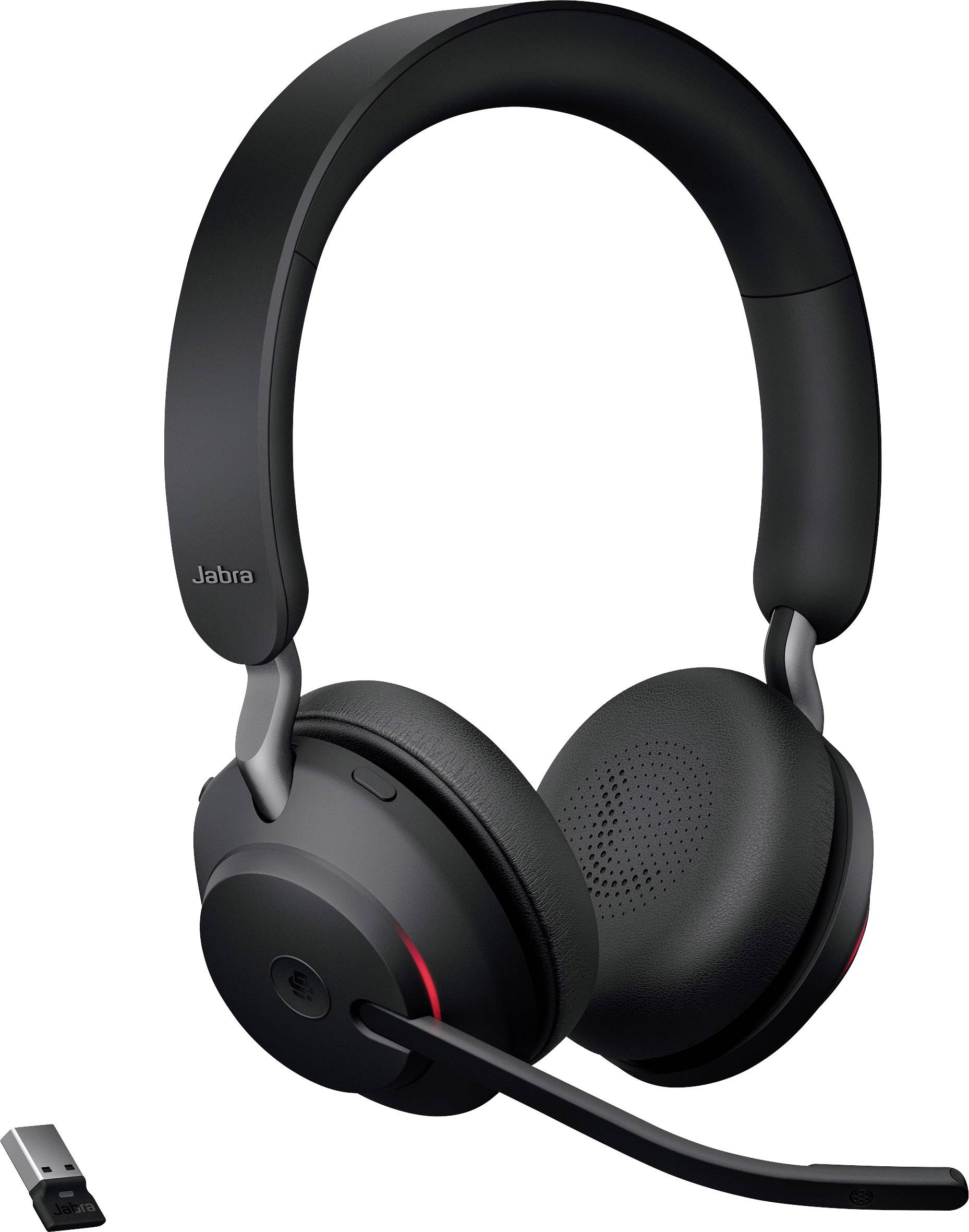 Jabra Evolve2 65 MS Słuchawki nauszne Bluetooth stereo czarny regulacja głośności, Wskaźnik naładowania akumulatora, wyc - obrazek 1
