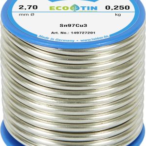 Cyna lutownicza bezołowiowa Felder Cu-Rotin® 3 szpula Sn97Cu3 0.250 kg 2.7 mm Cyna lutownicza bezołowiowa Felder Cu-Rotin® 3 szpula Sn97Cu3 0.250 kg 2.7 mm