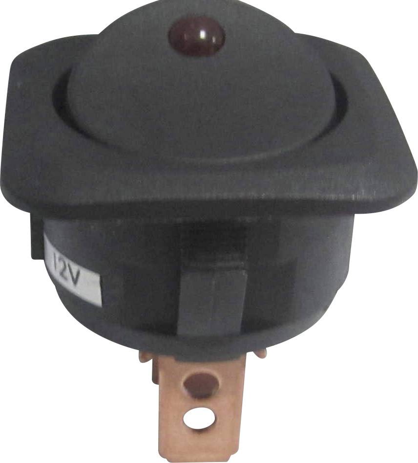 TRU COMPONENTS 1587564 Przełącznik kołyskowy samochodowy TC-R13-203L-SQ RED 12 V/DC, 1 x wył/wł, 12 V/DC, 25 A - obrazek 1