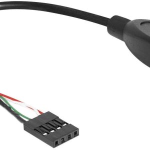 kabel USB 2.0 Delock 83291, [1x złącze żeńskie USB 2.0 4-pin – 1x złącze żeńskie USB-A 2.0], 0.20 m, czarny