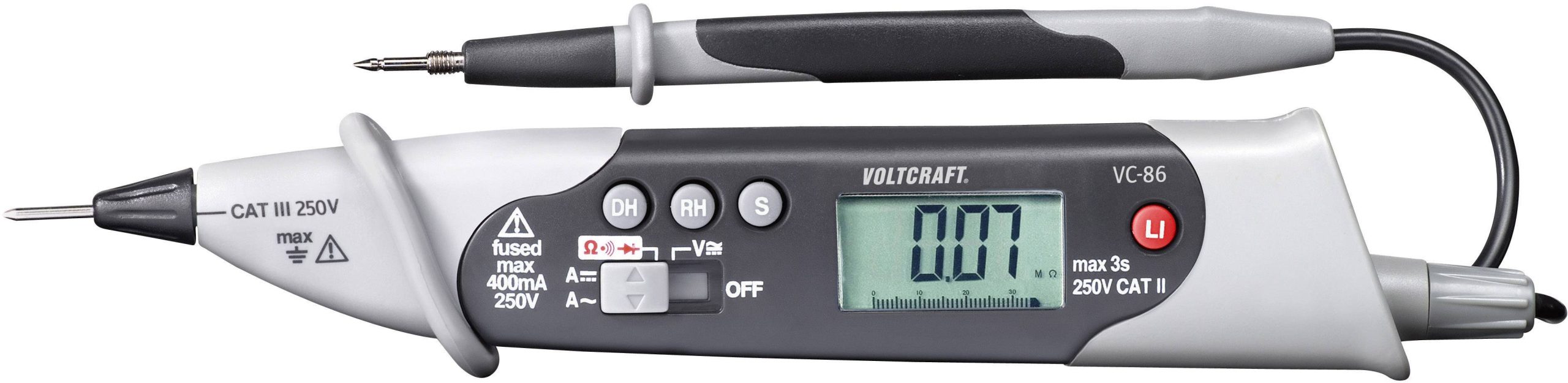 VOLTCRAFT VC-86 Multimetr cyfrowy CAT III 250 V Wyświetlane liczby: 4000 - obrazek 1
