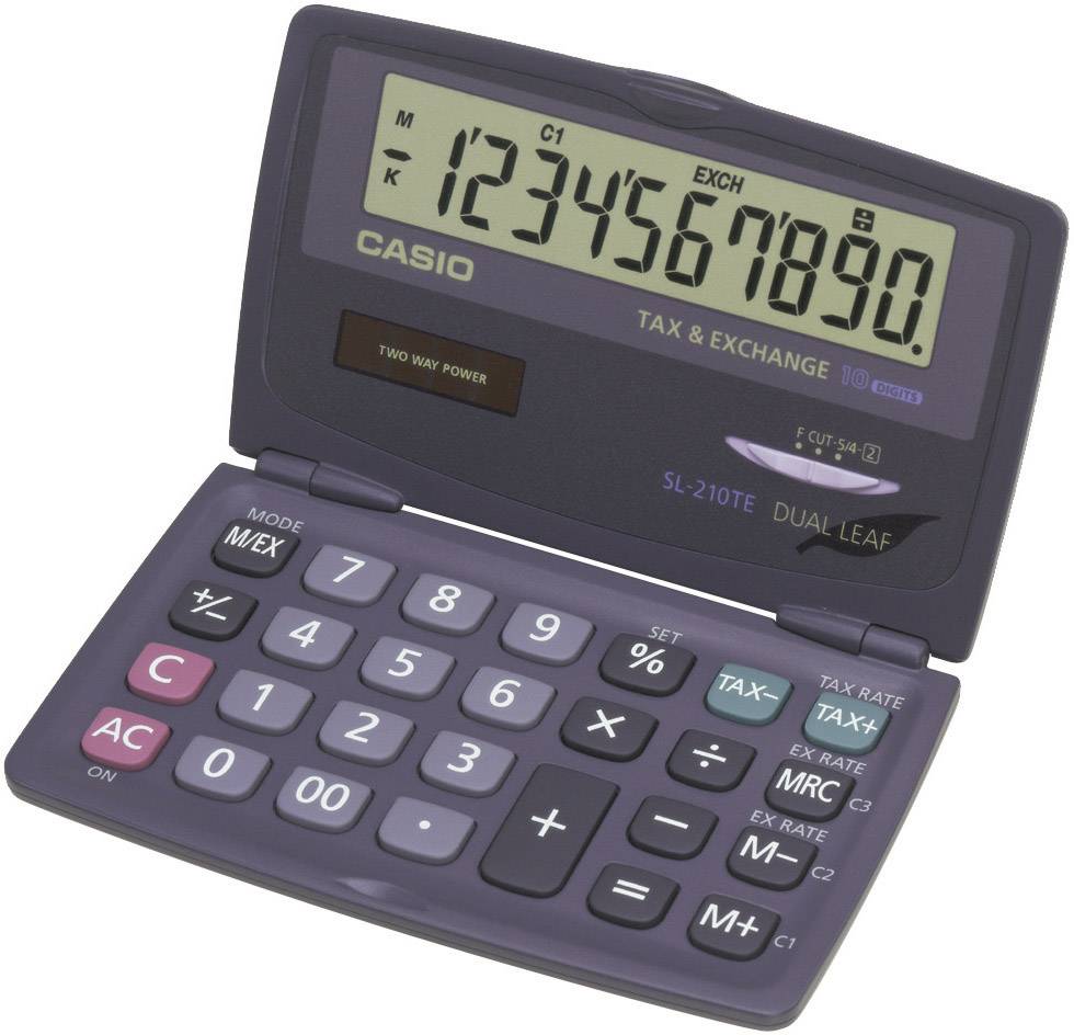 Casio SL-210TE Kalkulator kieszonkowy antracytowy Wyświetlacz: 10 energią słoneczną, bateryjne (S x W x G) 120 x 12.5 x - obrazek 1