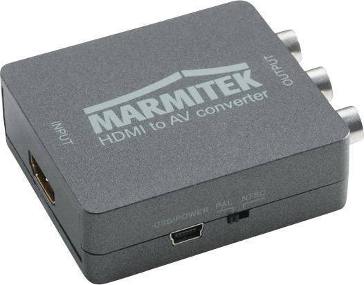 konwerter HDMI, RCA/Cinch Marmitek 25008263, [1x złącze żeńskie HDMI - 3x złącze żeńskie RCA/cinch] - obrazek 1