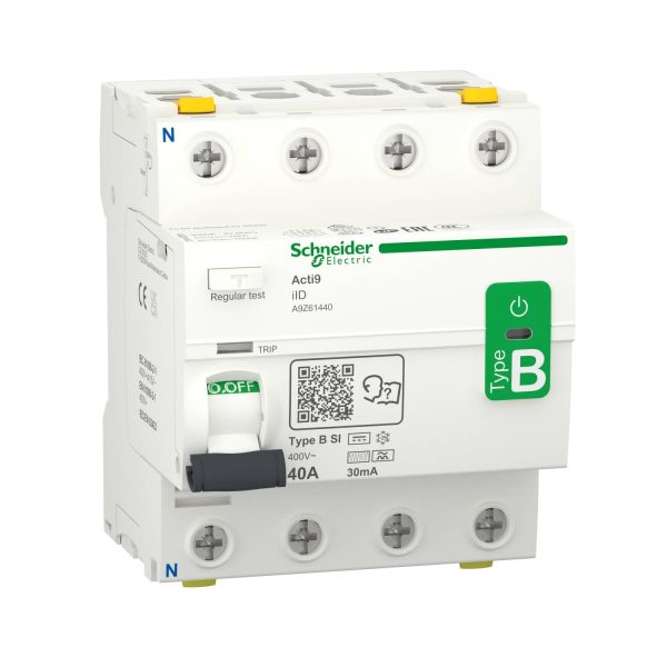 Wyłącznik różnicowoprądowy Schneider Electric A9Z61440, wrażliwy na prąd przemienny FI, 40 A, 0.03 A