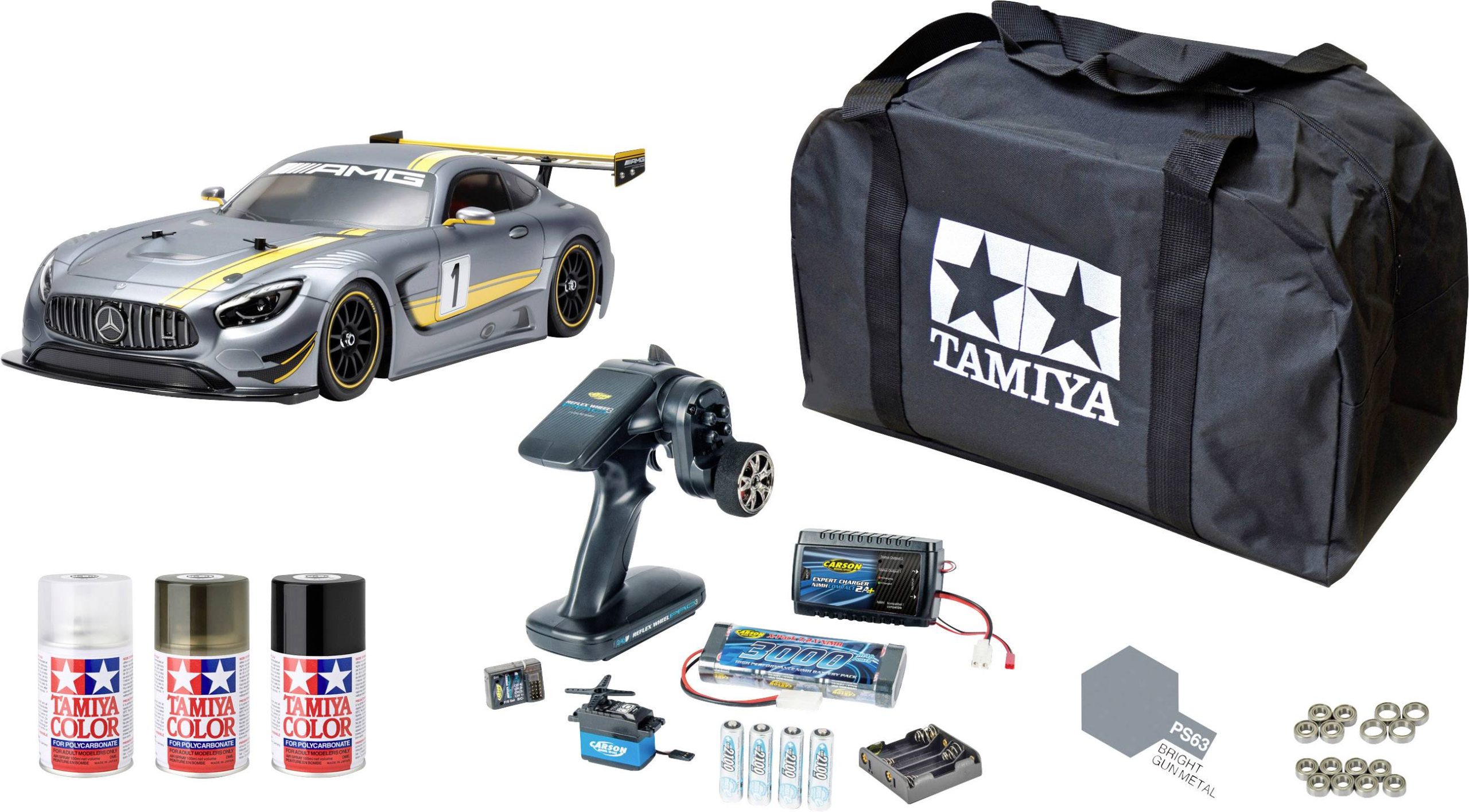 Tamiya TT-02 Mercedes Benz AMG GT3 1:10 Model samochodu RC Elektryczny Tor Napęd na wszystkie koła Zestaw ekonomiczny 2, - obrazek 1
