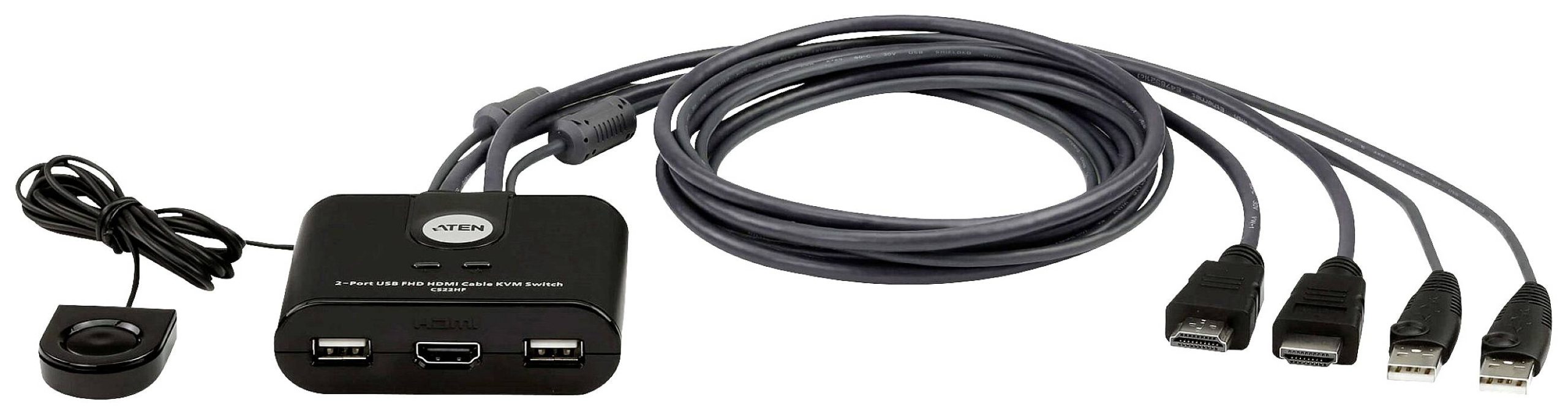 ATEN CS22HF Przełącznik HDMI HDMI Klawiatura 1920 x 1080 Pixel - obrazek 1