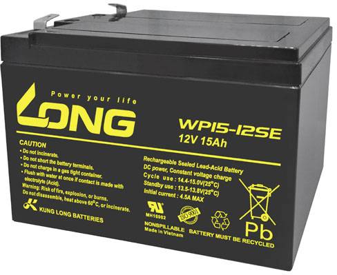 Akumulator ołowiowy Long WP15-12SE WP15-12SE, AGM, 12 V, 15 Ah