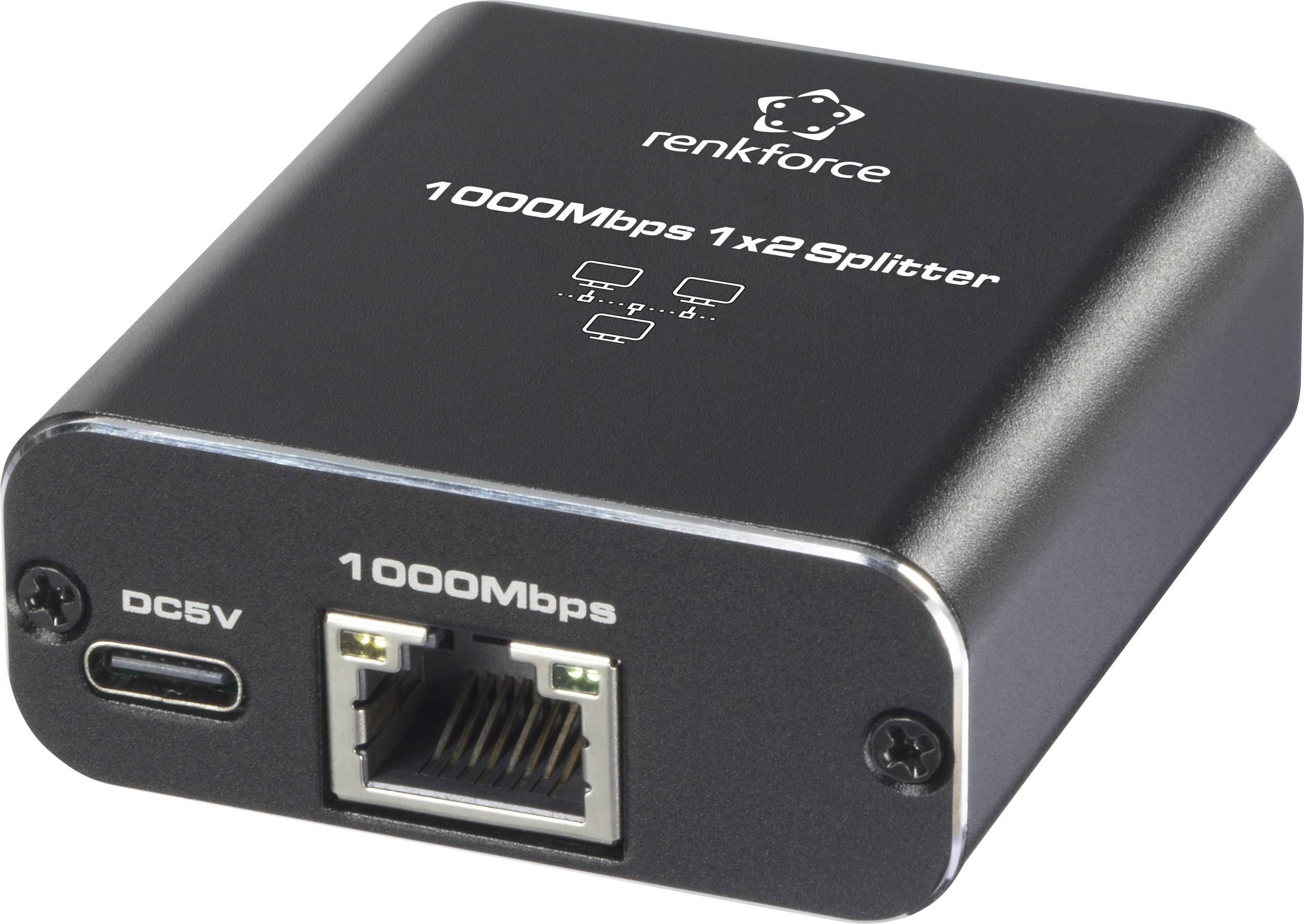 Renkforce RF-6739678 RF-GES-200 Switch sieciowy RJ45 2 Porty zasilanie USB - obrazek 1