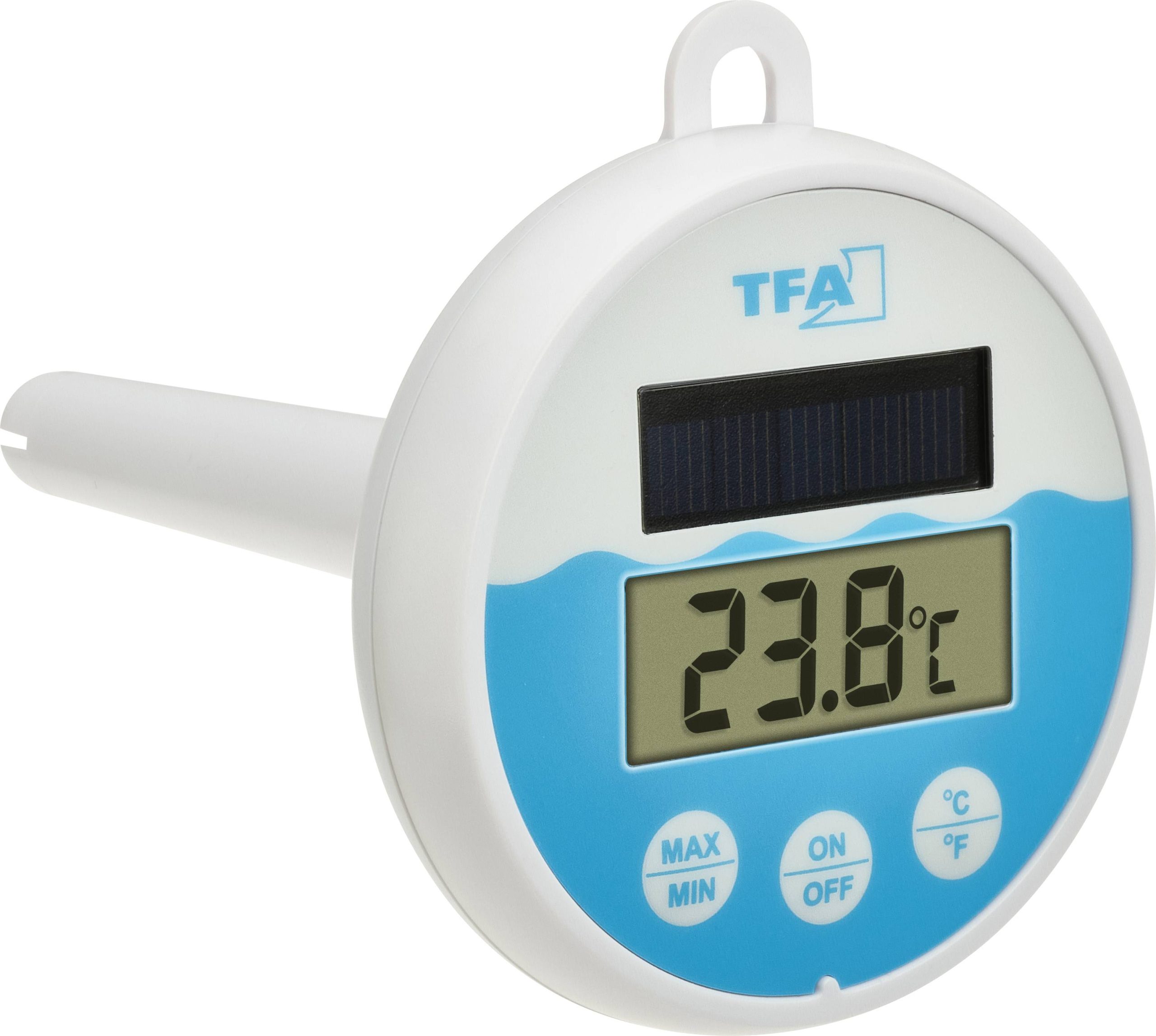 TFA Dostmann Digitales Solar-Poolthermometer Termometr basenowy biały, turkusowy 30.1068.02 - obrazek 1