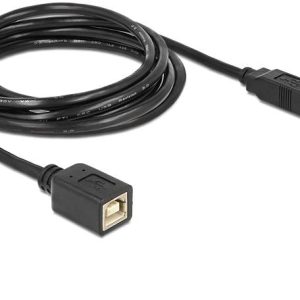 Delock Kabel USB USB 2.0 Złącze męskie USB-B, Złącze żeńskie USB-B 2.00 m czarny 83427 Delock Kabel USB USB 2.0 Złącze męskie USB-B, Złącze żeńskie USB-B 2.00 m czarny 83427