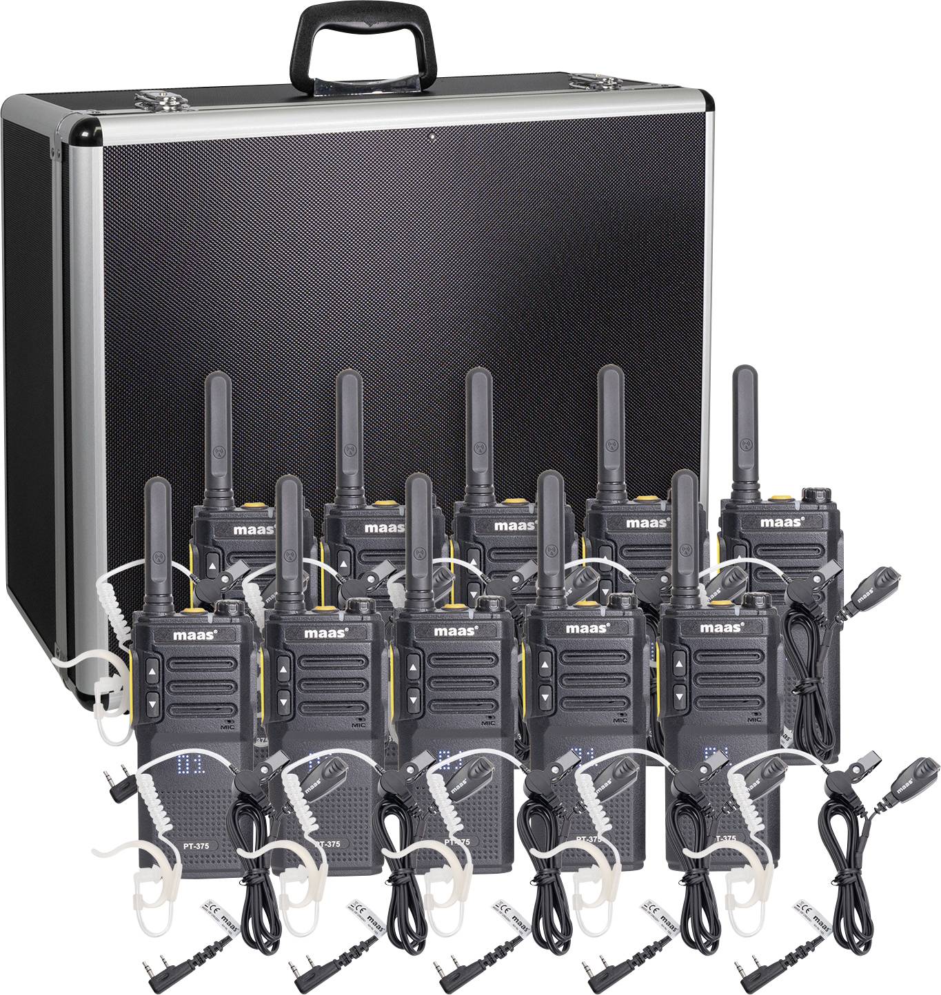 MAAS Elektronik Team-Set PT-375 KEP-24-VK 150113 Radiotelefon PMR Zestaw 10-elementowy - obrazek 1