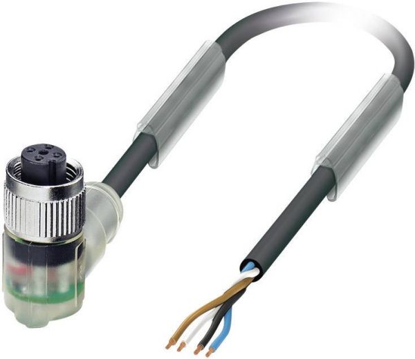 Kabel czujników/elementów wykonawczych Phoenix Contact SAC-4P- 5,0-PUR/M12FR-3L 1668302 Ilość styków: 4 z diodą LED 1 sz