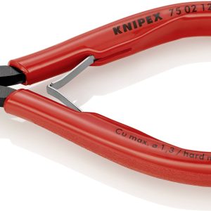 Szczypce boczne Knipex 75 02 125, 125 mm, 64 HRC, dla elektroników i mechaników Szczypce boczne Knipex 75 02 125, 125 mm, 64 HRC, dla elektroników i mechaników
