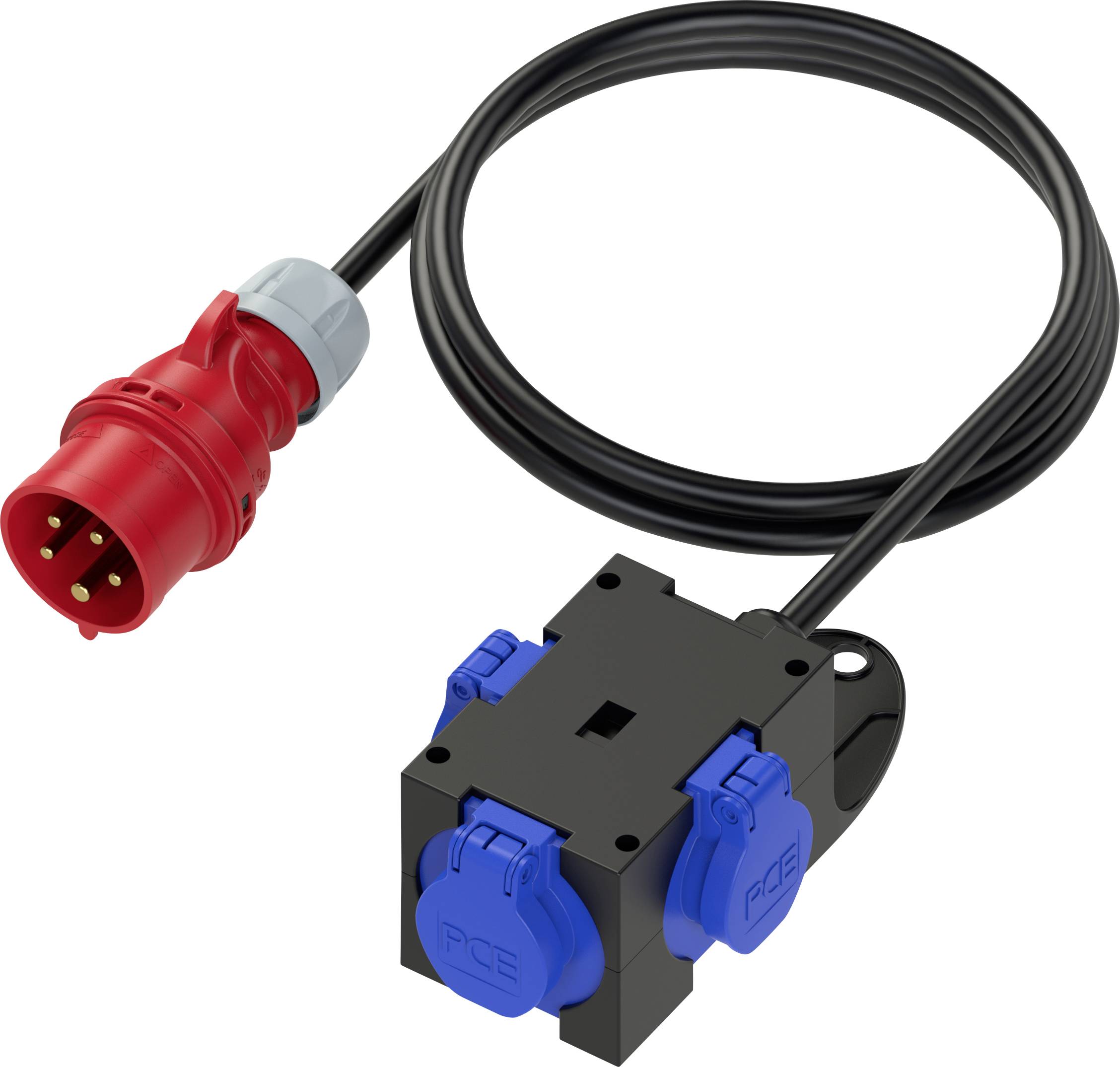 Rozdzielacz prądowy CEE PCE 9430429, 3x, 1,5 m z wtyczką IP44, 400 V - obrazek 1