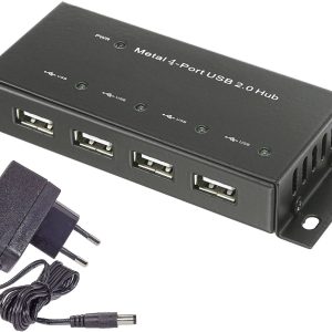Renkforce RF-4830984 USB-Hub 4 porty USB-A USB 2.0 480 MBit/s metalowa obudowa, montaż ścienny czarny RF-4830984 Renkforce RF-4830984 USB-Hub 4 porty USB-A USB 2.0 480 MBit/s metalowa obudowa, montaż ścienny czarny RF-4830984