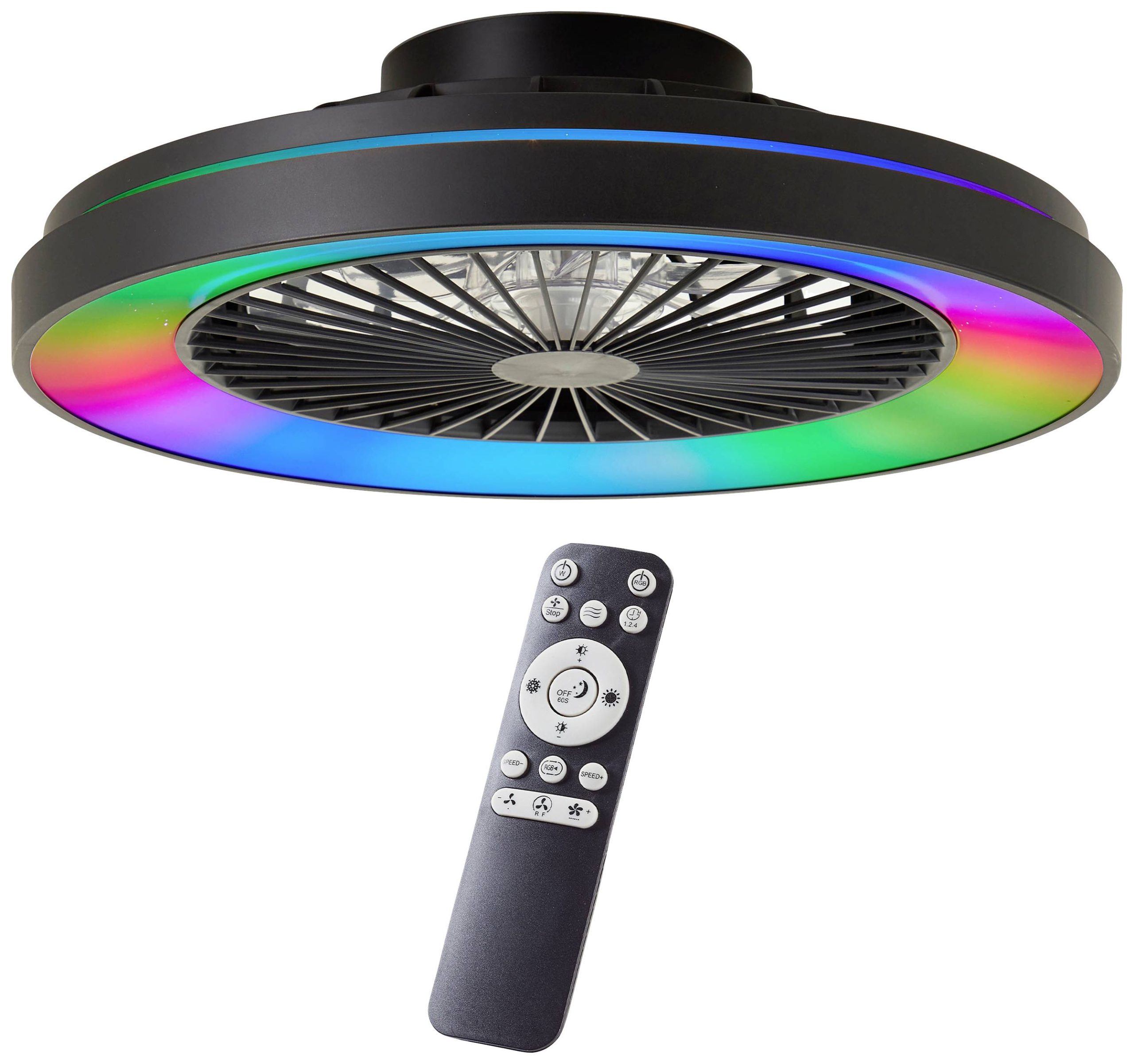Lampa sufitowa LED z wentylatorem Brilliant Mazzaro G93854/06 40 W 4700 lm czarny - obrazek 1