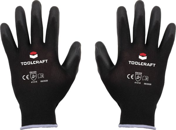 TOOLCRAFT TO-5621550 Polyester, Poliuretan Rękawice robocze Rozmiar rękawic: 10 EN 388 CAT II 1 par(a)