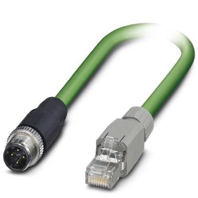 kabel LAN M12 / RJ45, Phoenix Contact 1403496 VS-M12MS-IP20-93B-LI/3,0, SF/UTP, CAT 5e, 3.00 m, zielony