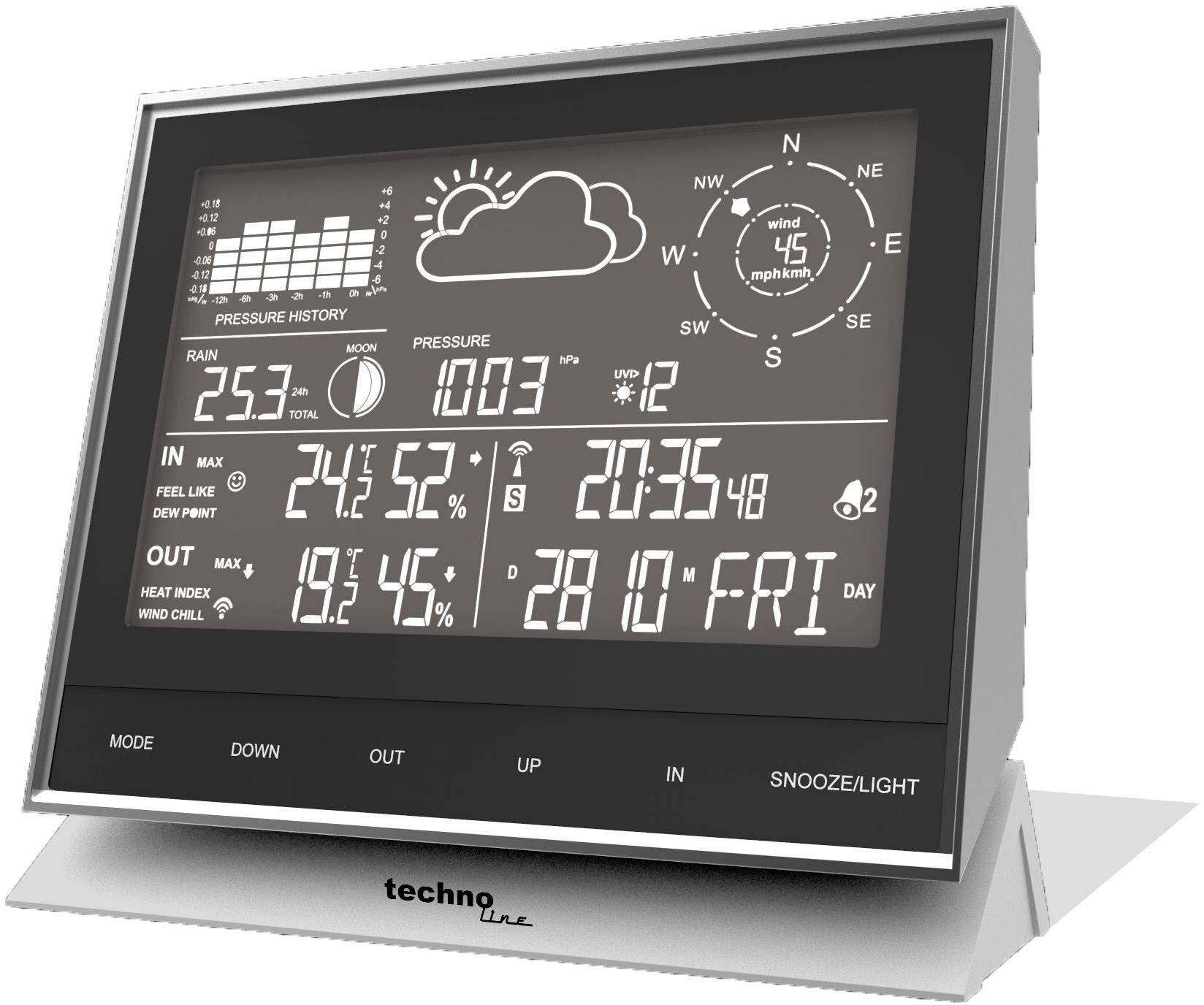 Stacja pogodowa bezprzewodowa Techno Line WS1700, 100 m, -20°C do +70°C °C, Od 20 do 95 % - obrazek 1