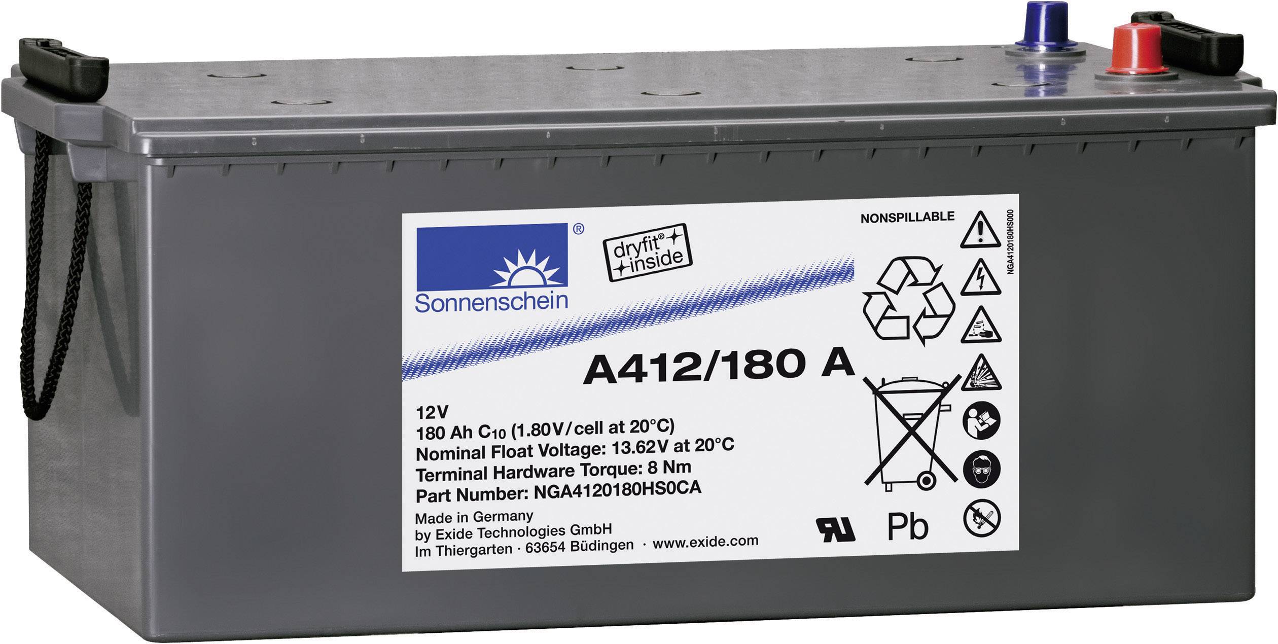Akumulator ołowiowy GNB Sonnenschein A412/180 A NGA4120180HS0CA, ołowiowo żelowe, 12 V, 180 Ah - obrazek 1