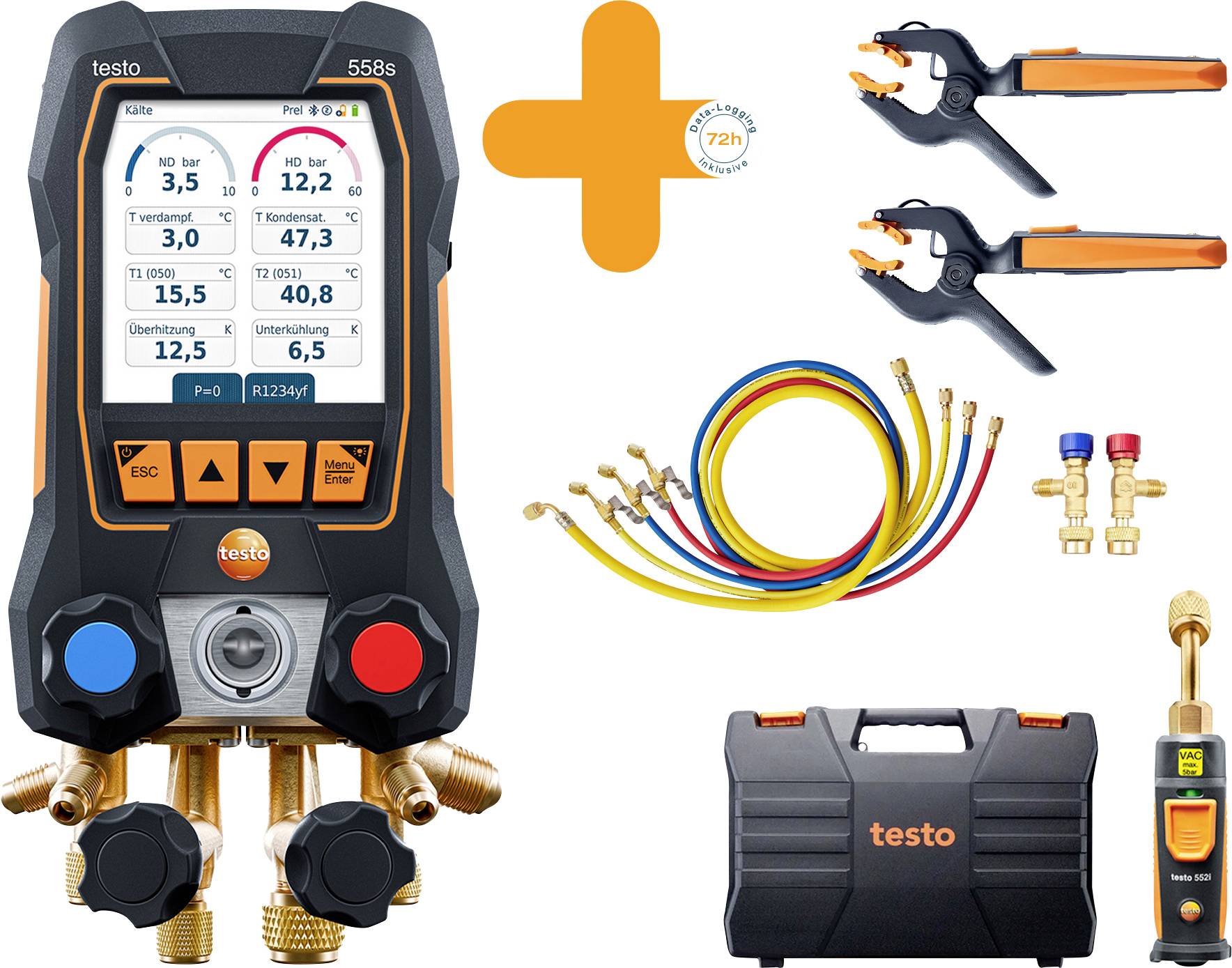 Zestaw Smart Vacuum testo 0564 3558 ciśnienie, temperatura z zestawem węży napełniających - obrazek 1
