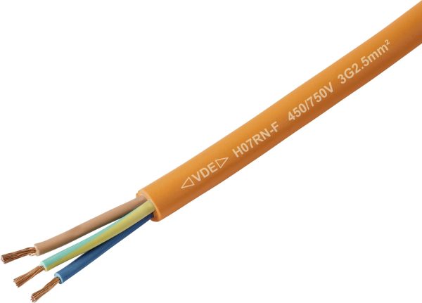 Przewód z gumowym płaszczem TRU COMPONENTS TC-13537004, 3 G 2.5 mm², Żółty/Zielony, Brązowy, Niebieski, Produkty w metra