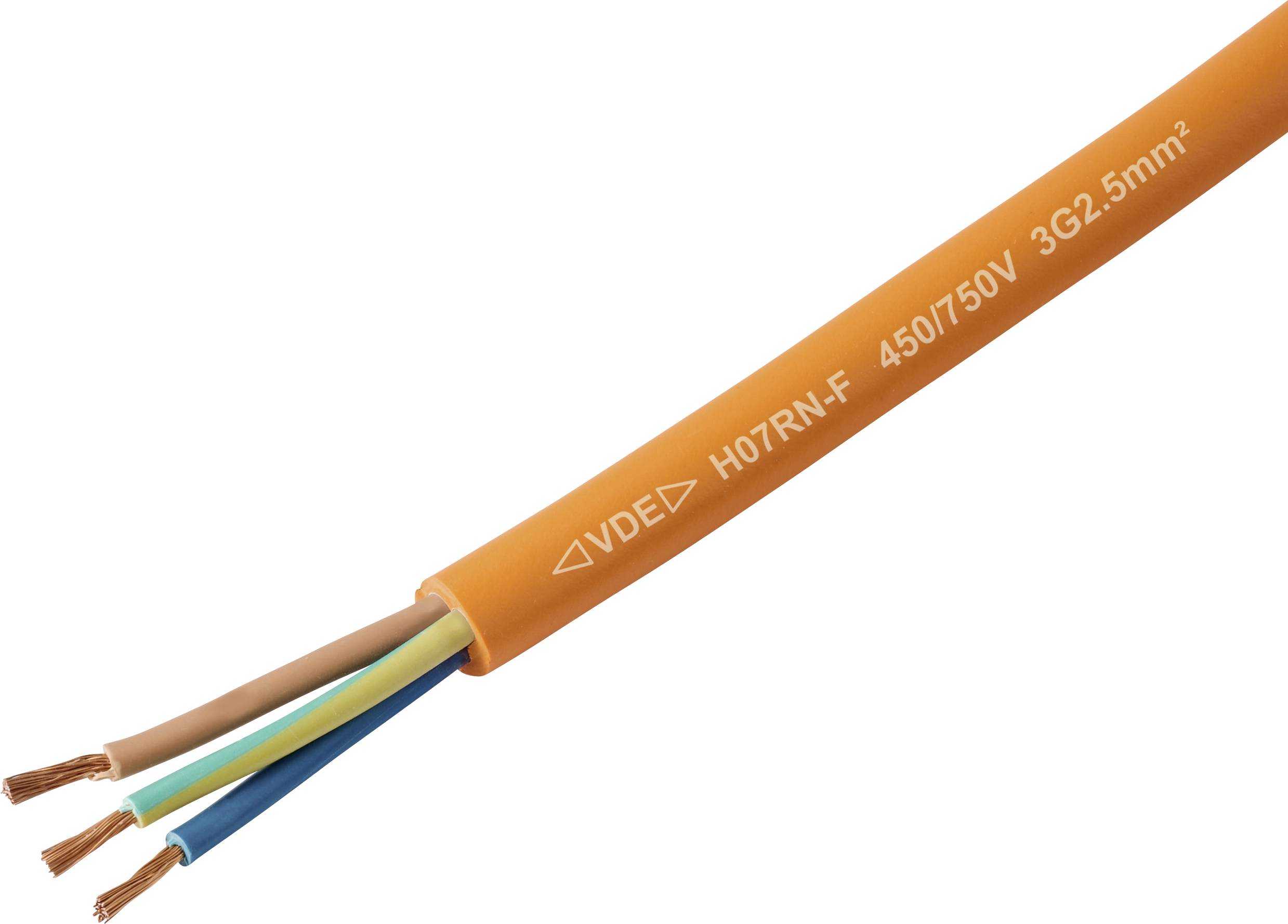 Przewód z gumowym płaszczem TRU COMPONENTS TC-13537004, 3 G 2.5 mm², Żółty/Zielony, Brązowy, Niebieski, Produkty w metra - obrazek 1