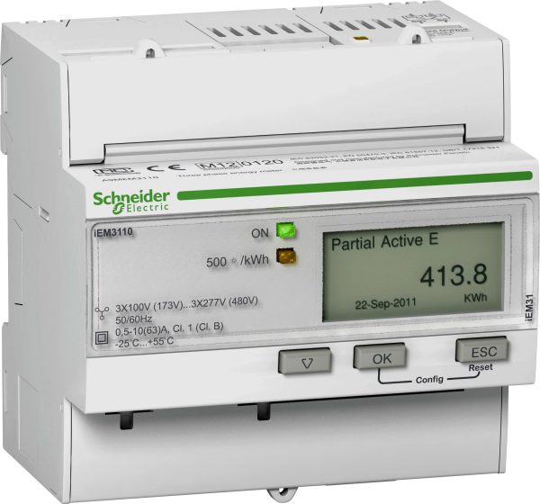 Schneider Electric A9MEM3110 A9MEM3110 Licznik prądu E cyfrowy 63 A Zezwolenie MID: tak 1 szt.