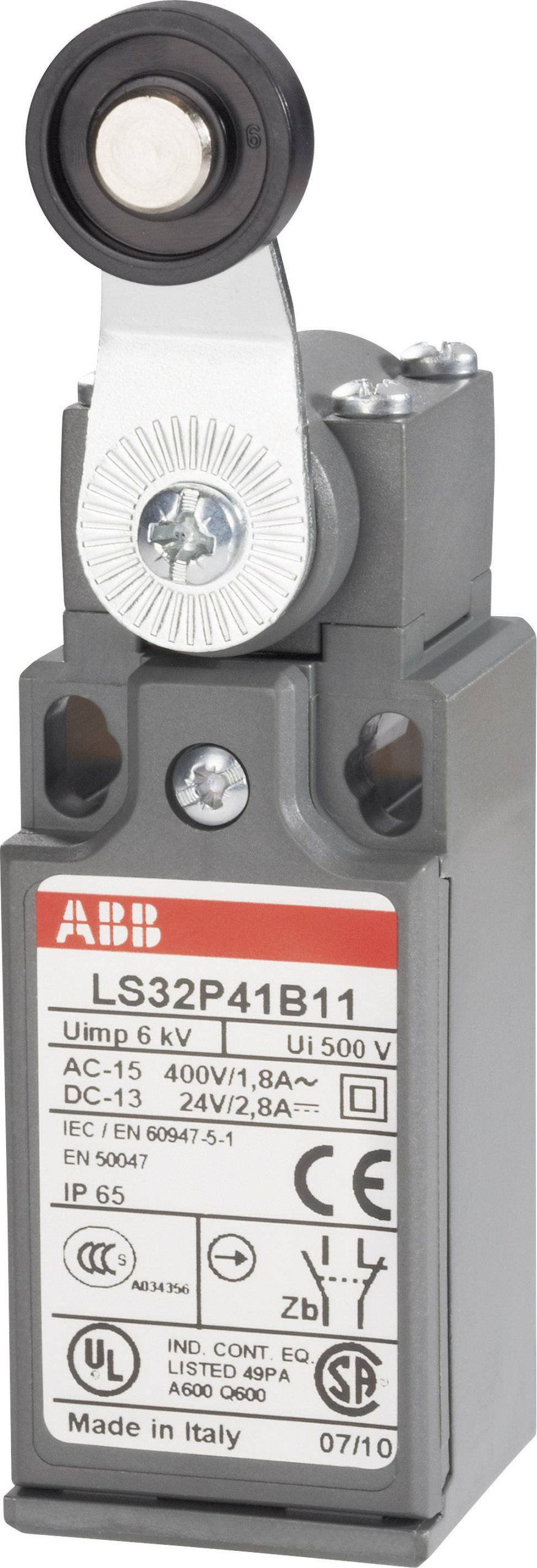 Wyłącznik krańcowy ABB LS32P41B11 400 V/AC 1.8 A dźwignia z rolką chwilowy IP65 1 szt. - obrazek 1