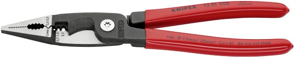 Knipex Knipex-Werk 13 81 200 dla elektryków Szczypce do instalacji elektrycznych z nożycami do kabli 0.5 do 50 mm² 0 awg