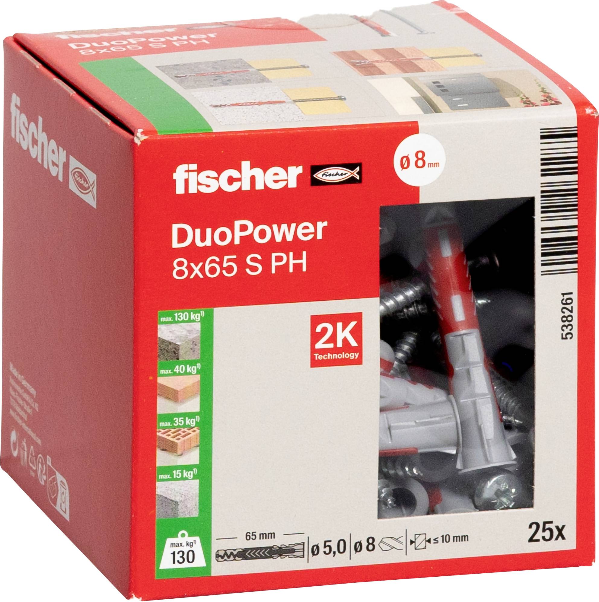 Fischer 538261 DUOPOWER 8x65 S PH LD Kołek 2-komponentowy 65 mm 8 mm 25 szt. - obrazek 1