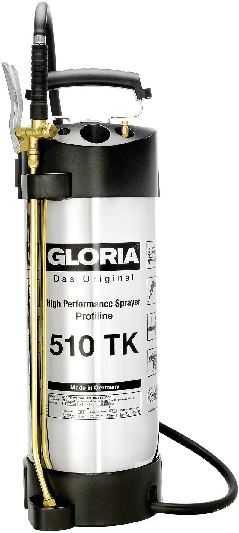 Opryskiwacz ciśnieniowy Gloria Haus und Garten 510 TK Profiline - obrazek 1