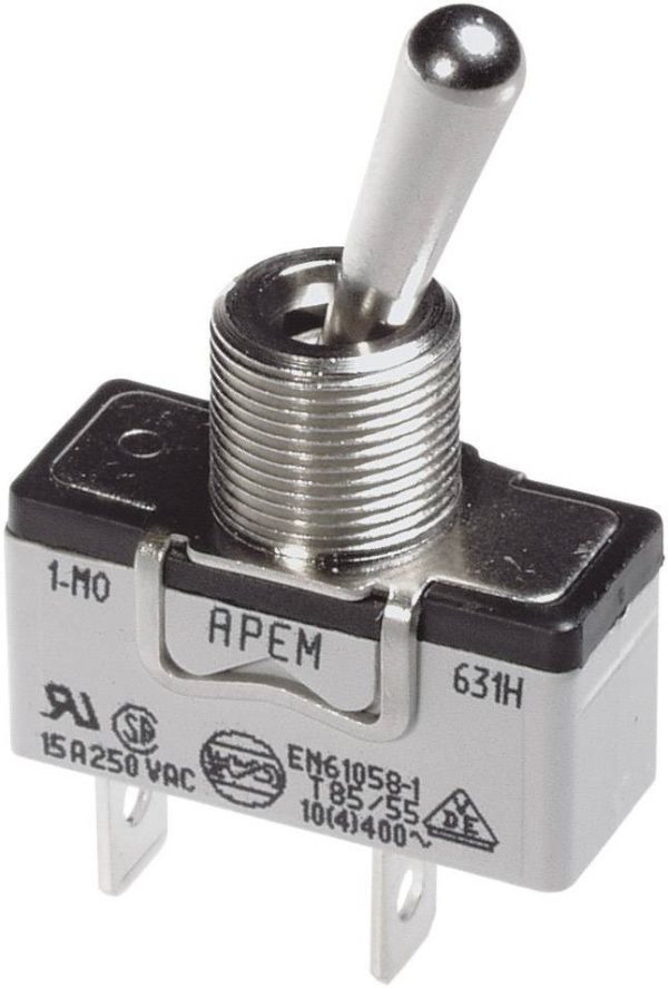 APEM 637H/2 637H/2 Przełącznik dźwigienkowy 250 V/AC 10 A 1 x (wł)/wył/(wł) chwilowy/0/chwilowy 1 szt.