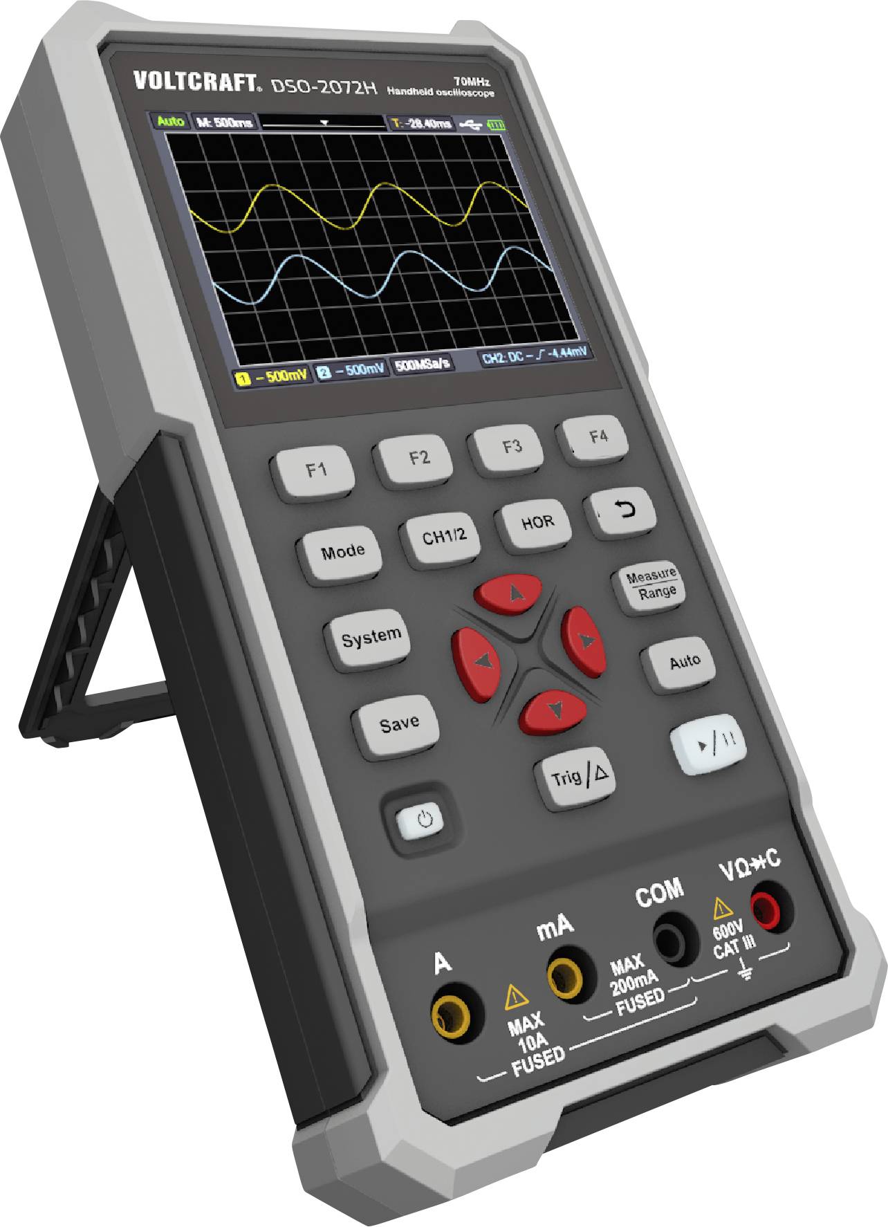 Oscyloskop ręczny VOLTCRAFT DSO-2072H 70 MHz 250 MSa/s - obrazek 1