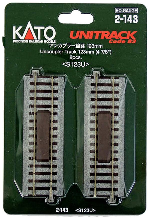 H0 Kato Unitrack 2-143 Tor z rozprzęgaczem 123 mm 2 szt. - obrazek 1