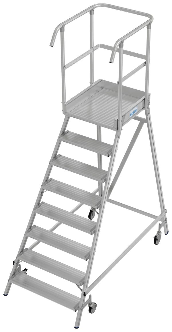 Drabina platformowa Krause 821065, przenośna, montaż z narzędziem, Maksymalna wysokość robocza: 3.95 m