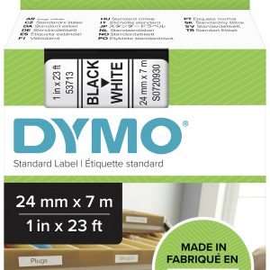 Taśma do nadruku DYMO S0720930, 24 mm x 7 m, Kolor taśmy: biały / Kolor nadruku: czarny Taśma do nadruku DYMO S0720930, 24 mm x 7 m, Kolor taśmy: biały / Kolor nadruku: czarny