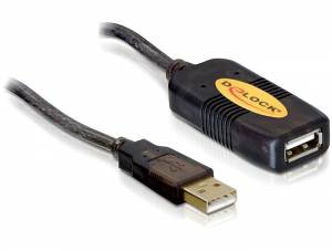 Delock Kabel USB USB 2.0 Złącze męskie USB-A, Złącze żeńskie USB-A 10.00 m czarny 82446 - obrazek 1
