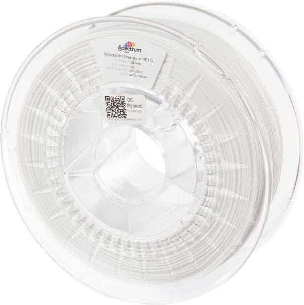 Filament do drukarek 3D PETG Spectrum Filaments 80057, Średnica filamentu: 1.75 mm, 1000 g, arktyczna biel, biały, biały