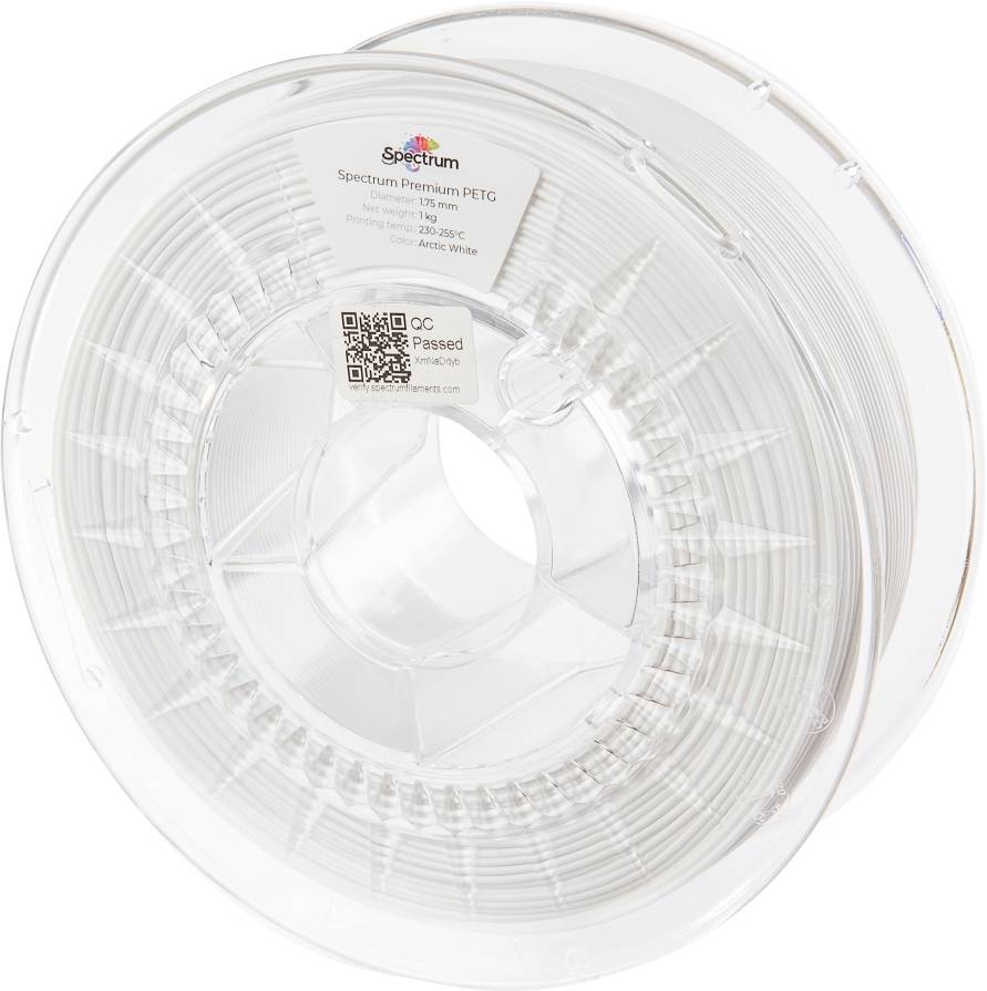 Filament do drukarek 3D PETG Spectrum Filaments 80057, Średnica filamentu: 1.75 mm, 1000 g, arktyczna biel, biały, biały - obrazek 1