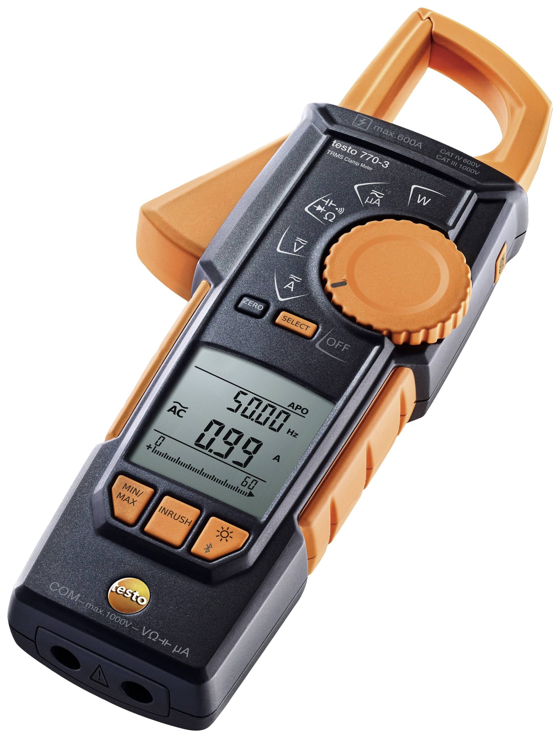 testo 770-3 Miernik cęgowy cyfrowy CAT III 1000 V, CAT IV 600 V Wyświetlane liczby: 6000 - obrazek 1