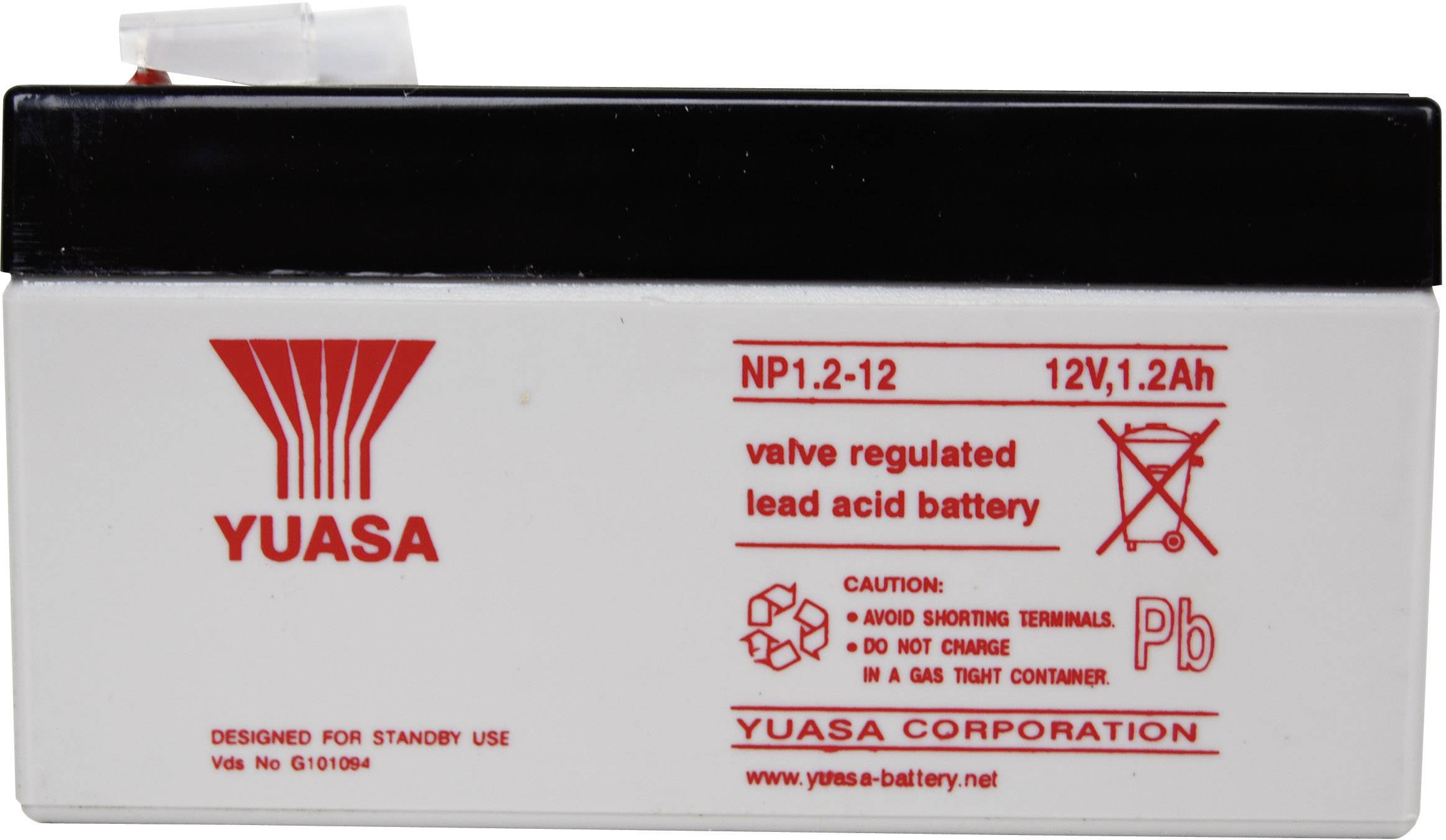 Akumulator ołowiowy Yuasa NP1.2-12 NP1.2-12, AGM, 12 V, 1.2 Ah - obrazek 1