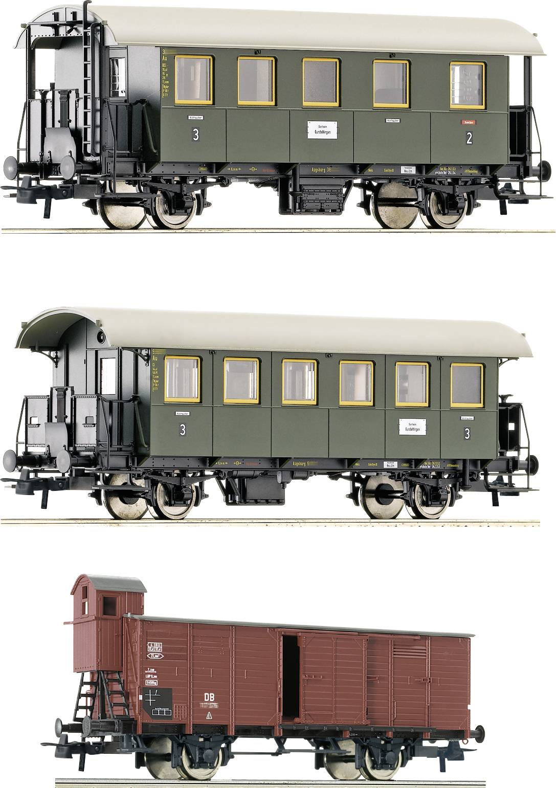 Wagon osobowy Roco 6200040 Zestaw H0 3 pociągów linii bocznych DB - obrazek 1