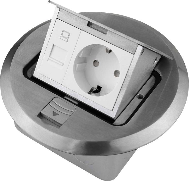 LEDmaxx ALU1R1S 1 x Gniazdo podłogowe z gniazdem Cat5 IP20 aluminiowy - obrazek 1