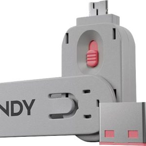 Blokada portu USB LINDY Blokada portu USB USB-Lock + Key różowy Zapięcie kluczykowe zaw. 1 klucz Blokada portu USB LINDY Blokada portu USB USB-Lock + Key różowy Zapięcie kluczykowe zaw. 1 klucz